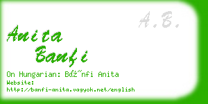 anita banfi business card